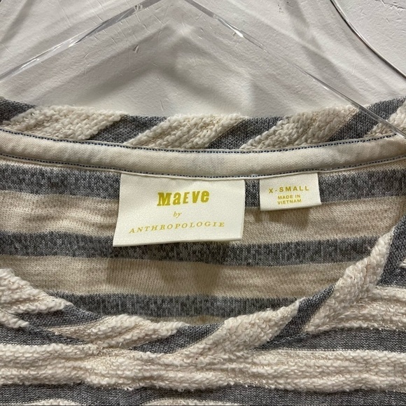 Anthropologie Maeve Astor Fur-Trimmed Pullover Stripe Size X-Small - Picture 4 of 10